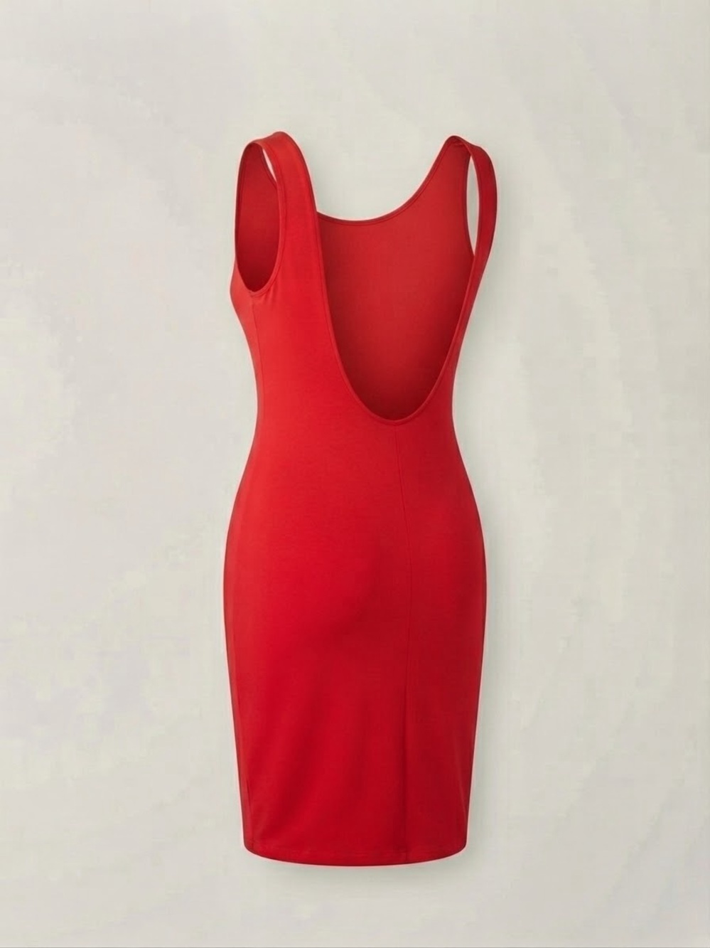 Lulu's Vibrant Red Scoop-Back Bodycon Dress